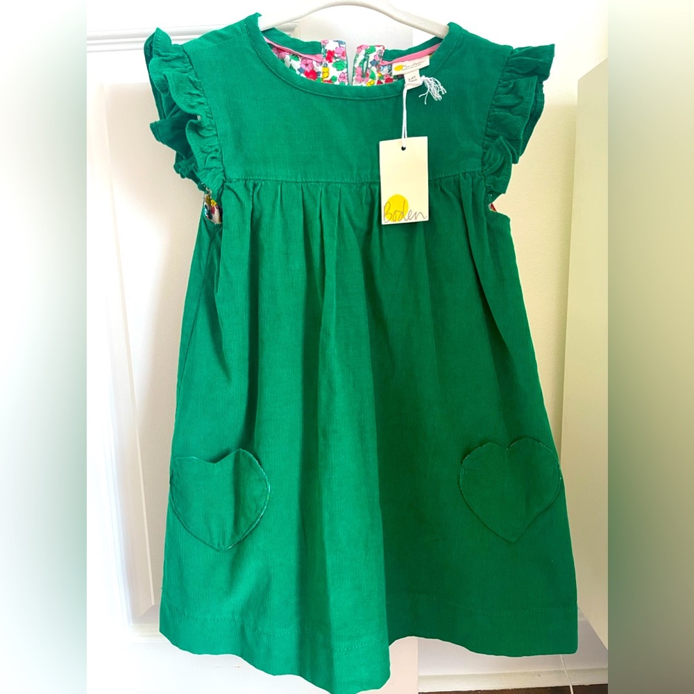 Green Frill Short Sleeve Dress for Girls - Size 3-4Y